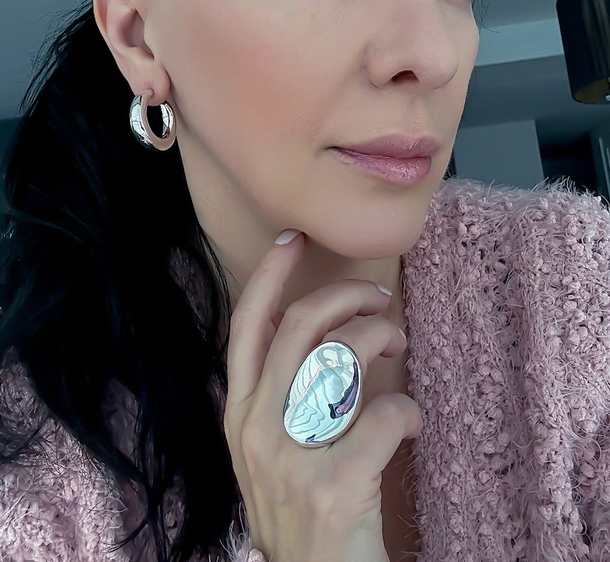 Liquid Luxe Chunky Silver Ring