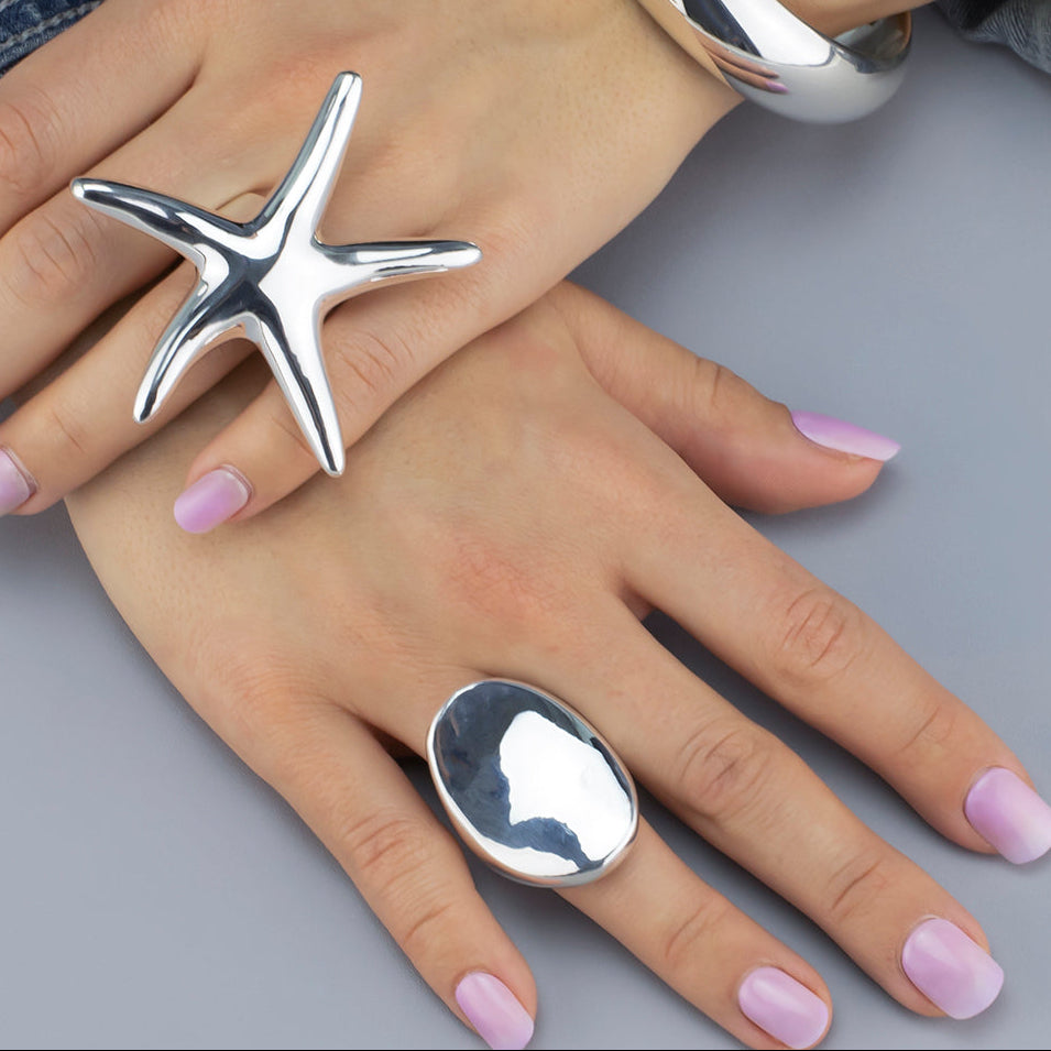 Liquid Luxe Chunky Silver Ring