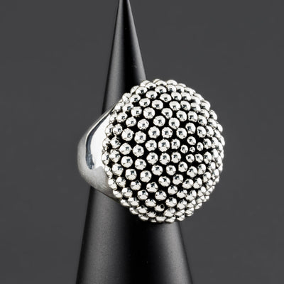 electroformed sterling silver bubble ring