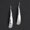 elongated hammered silver drop earrings