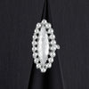 elongated sterling silver beaded ring