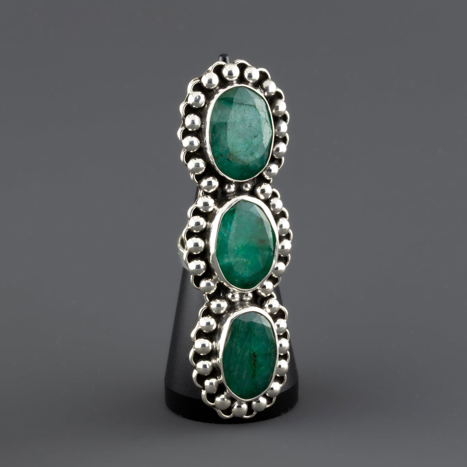 emerald extra long statement ring