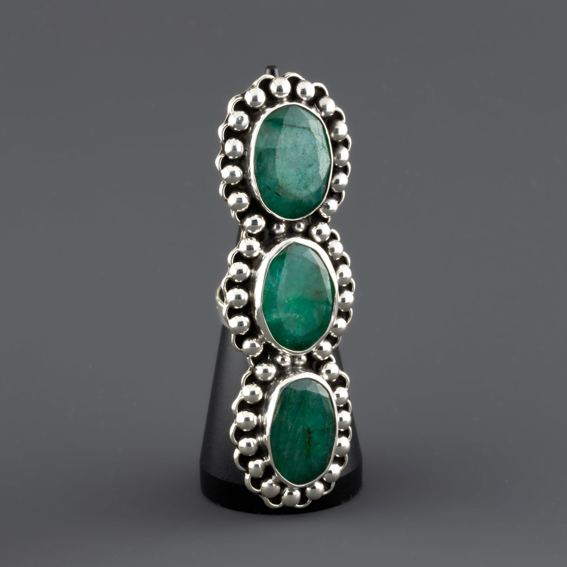 emerald extra long statement ring