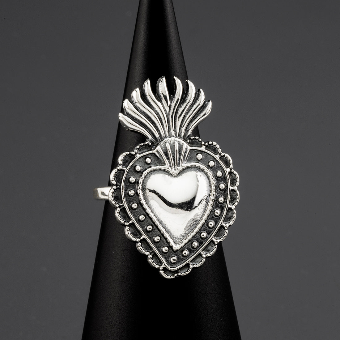 eternal flame Mexican silver ring