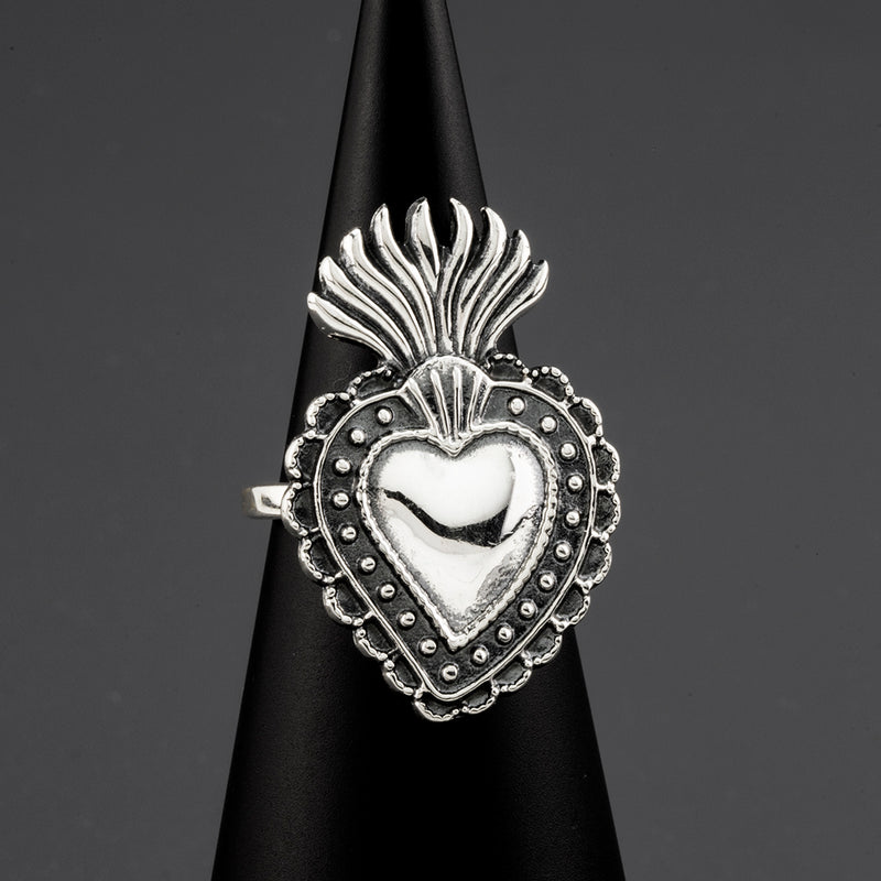 eternal flame Mexican silver ring