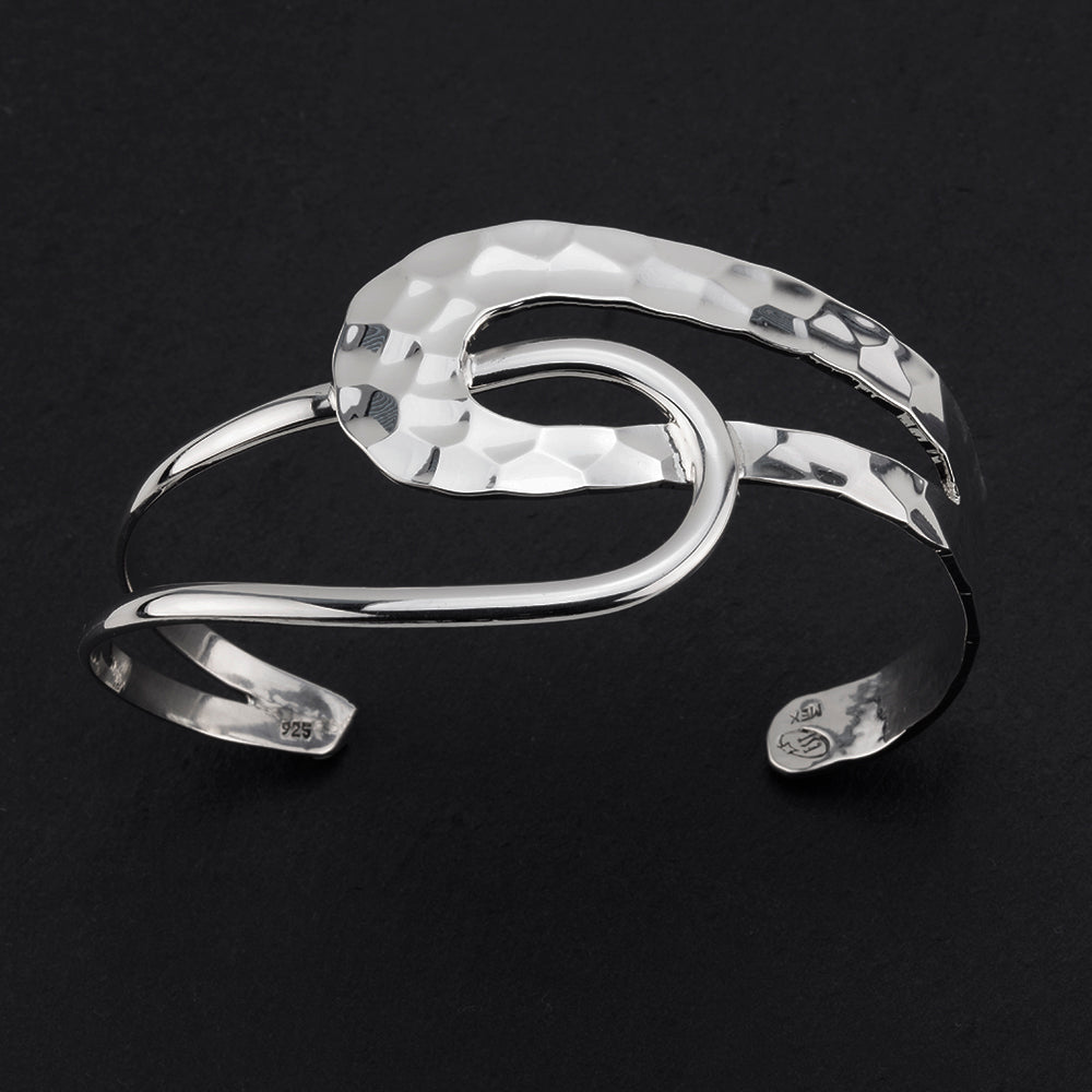 eternal loop sterling silver cuff bracelet