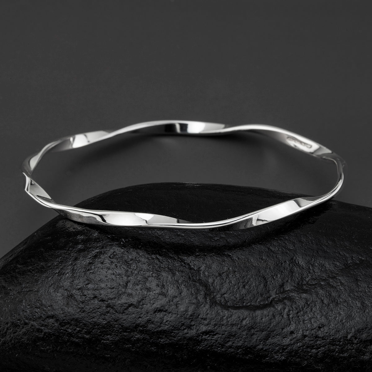 eternal twist sterling silver bangle