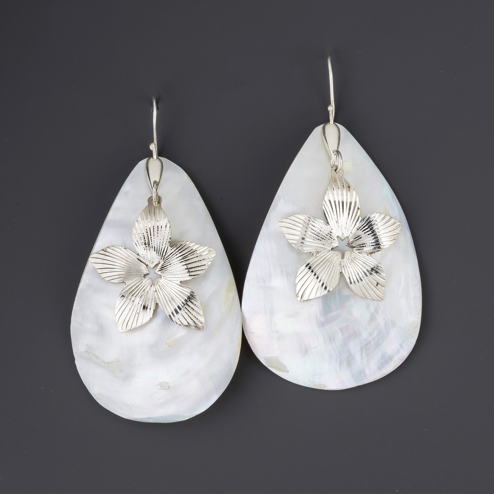 extra large mother of pearl drop earrings