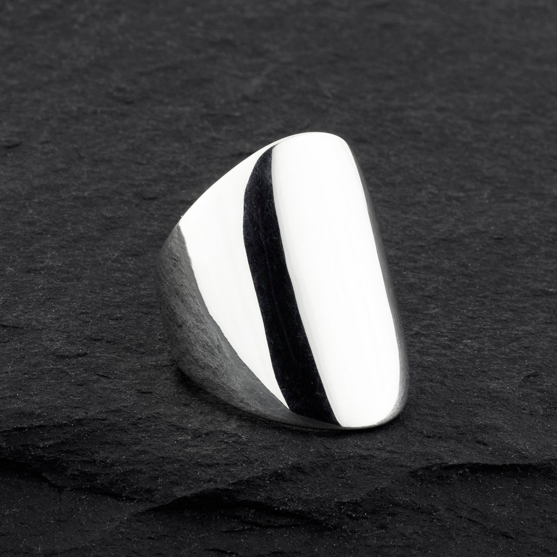 extra wide solid sterling silver ring