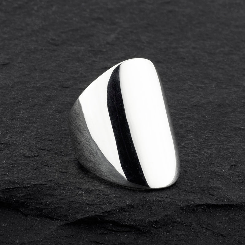 extra wide solid sterling silver ring