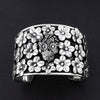 extra wide Taxco silver sugar skull cuff bracelet