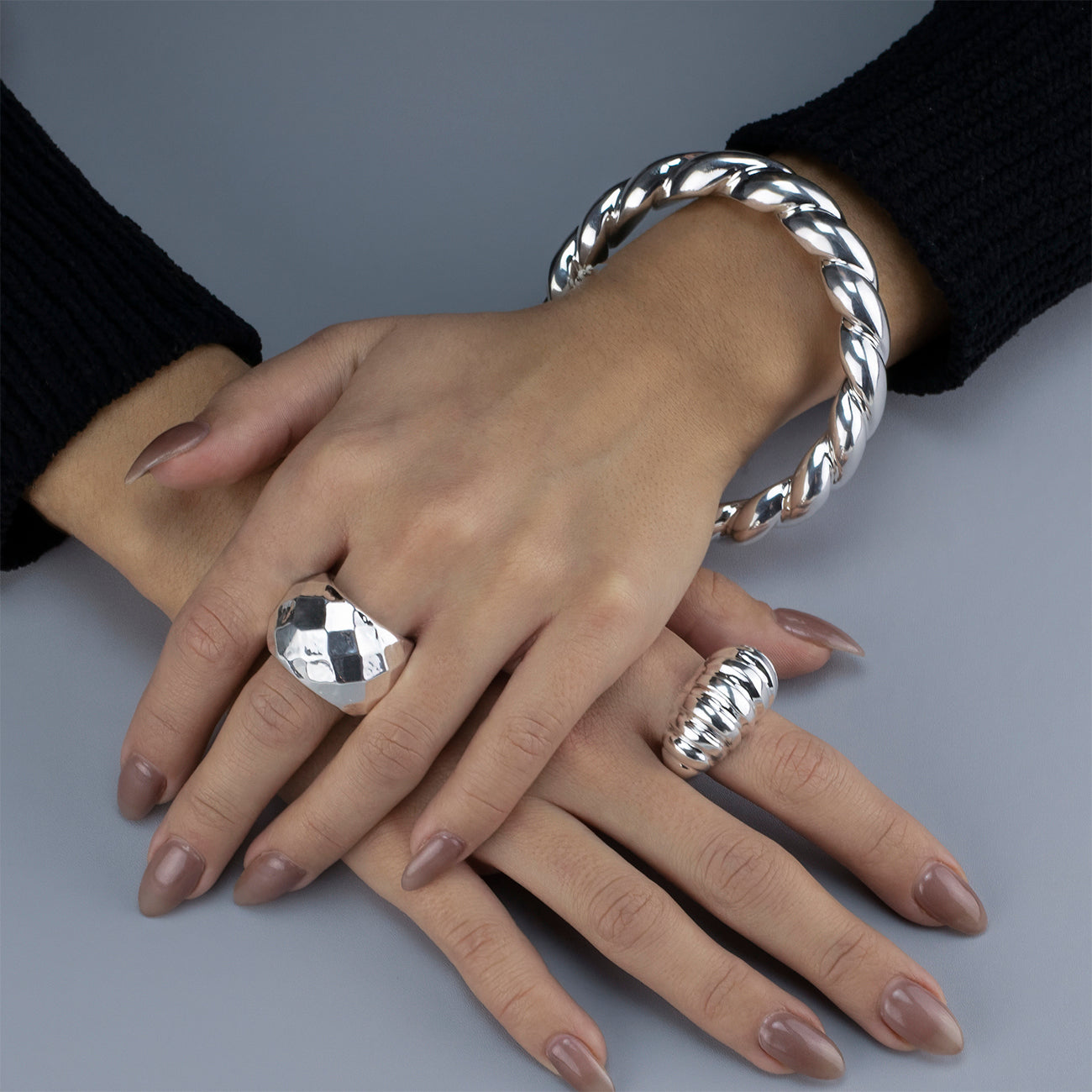 Silver Crest Dome Ring