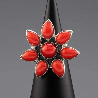 fire bloom coral ring