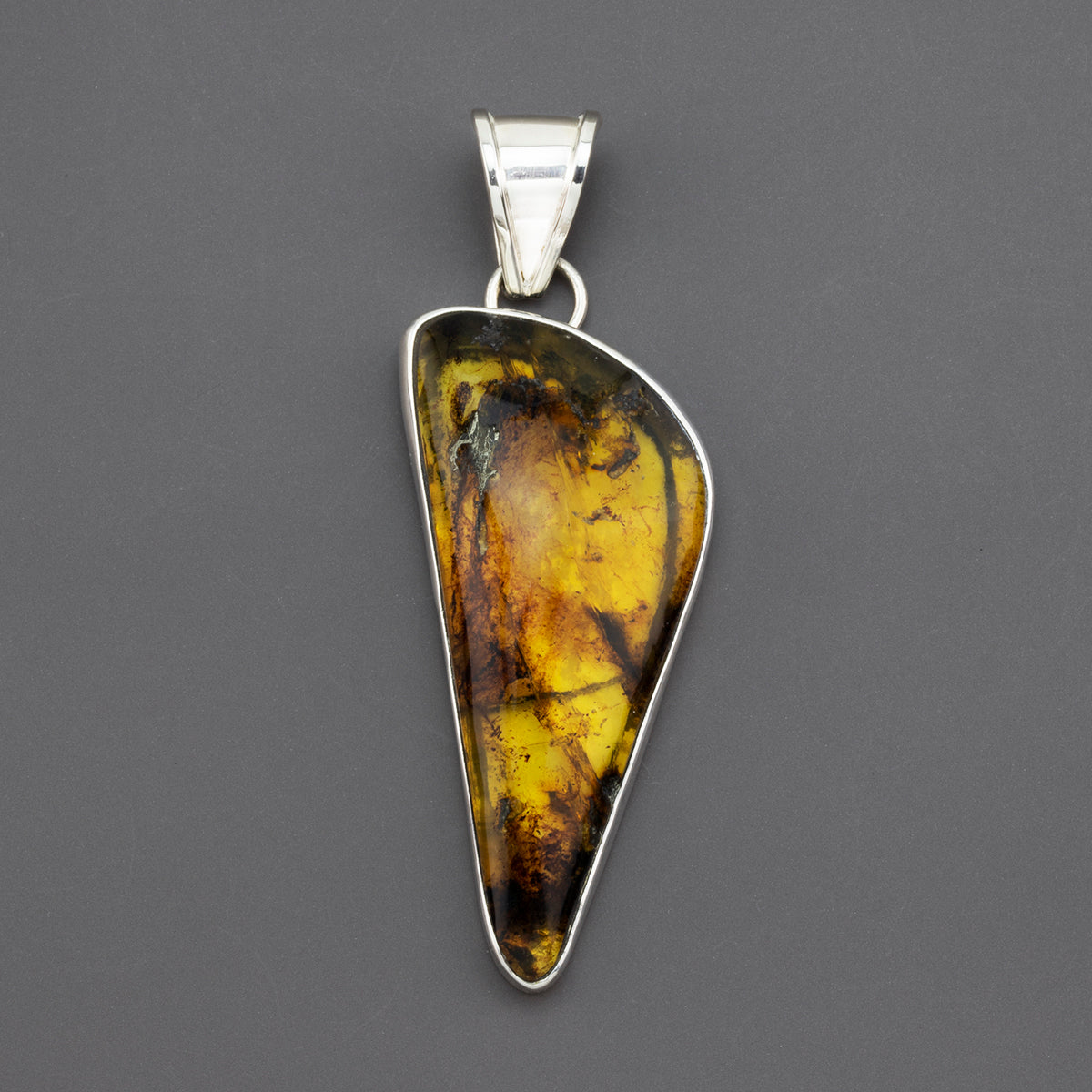 flame large amber pendant
