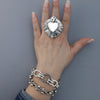 Flaming Heart Mexican Silver Ring