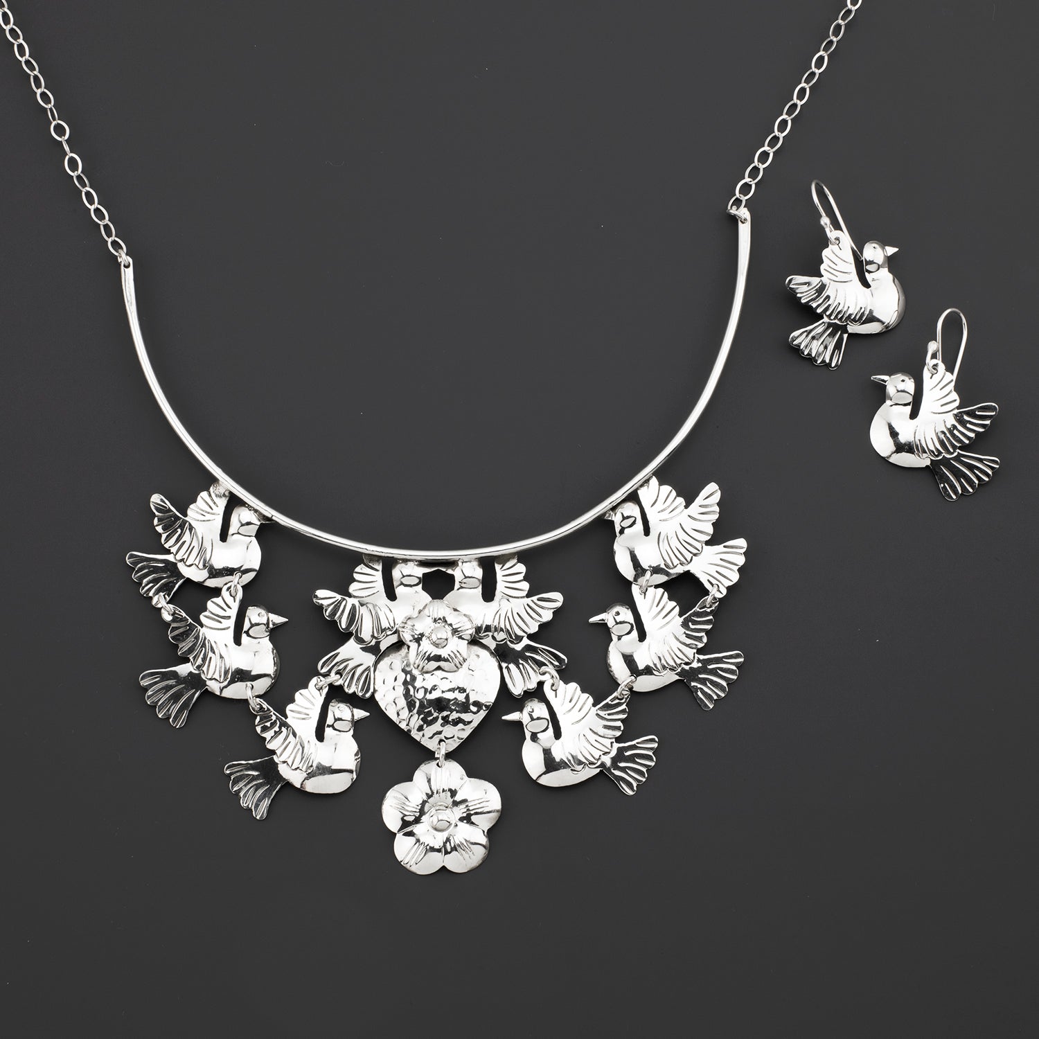 Flight of the Heart Necklace & Earrings Set