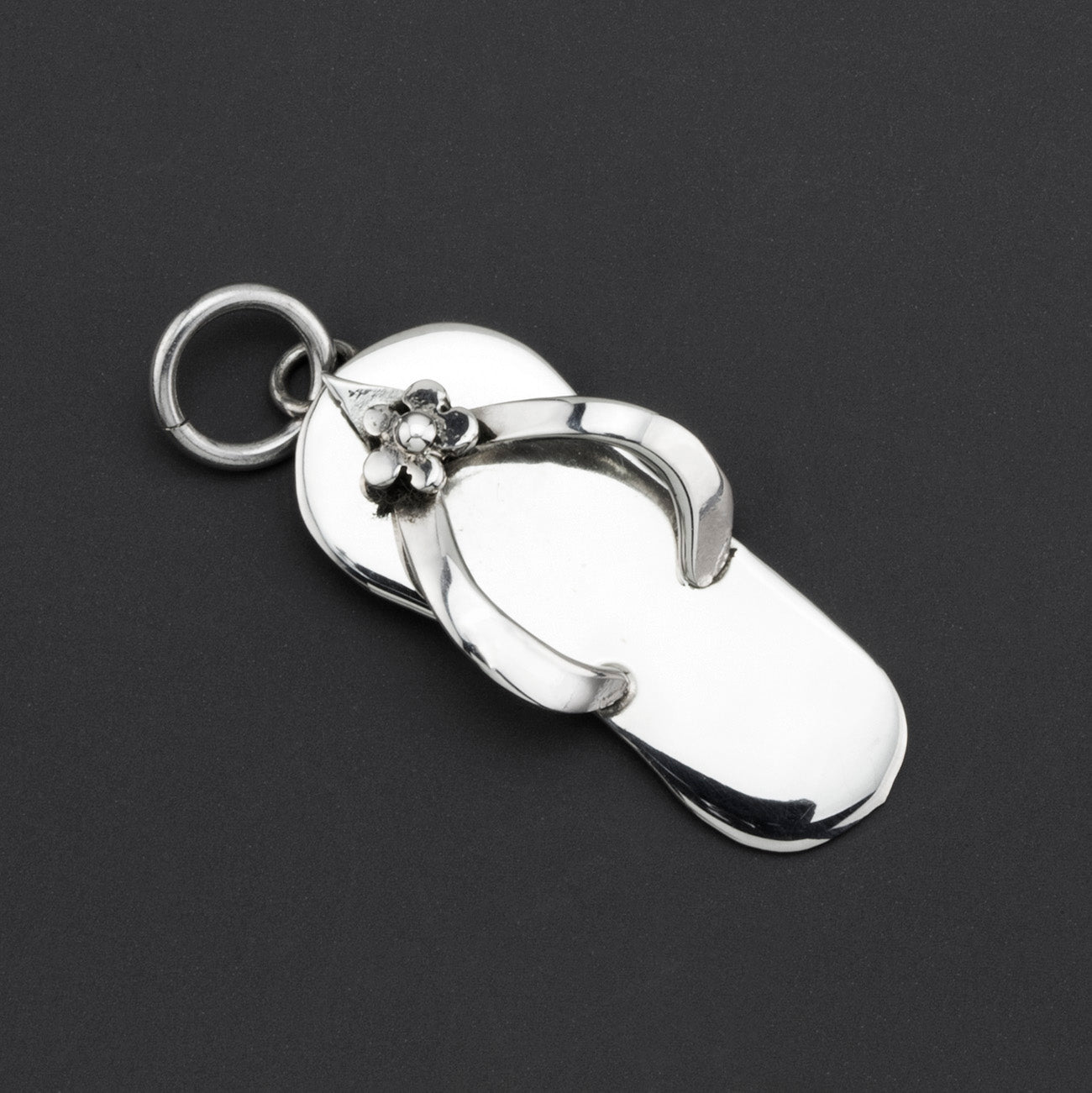 flip flop sterling silver pendant