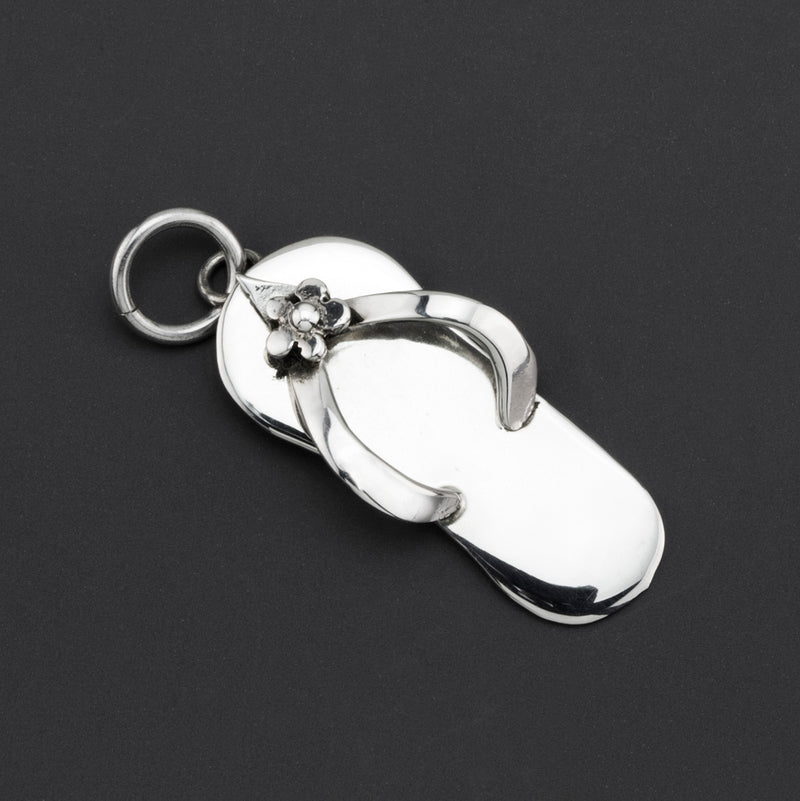 flip flop sterling silver pendant