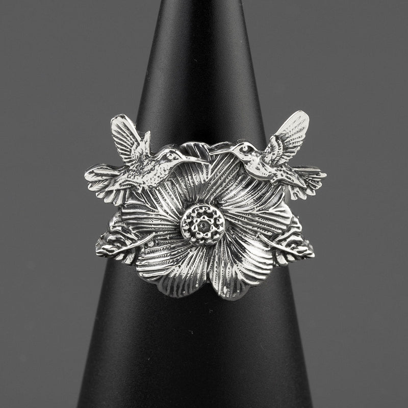 flor de vida Mexican silver ring