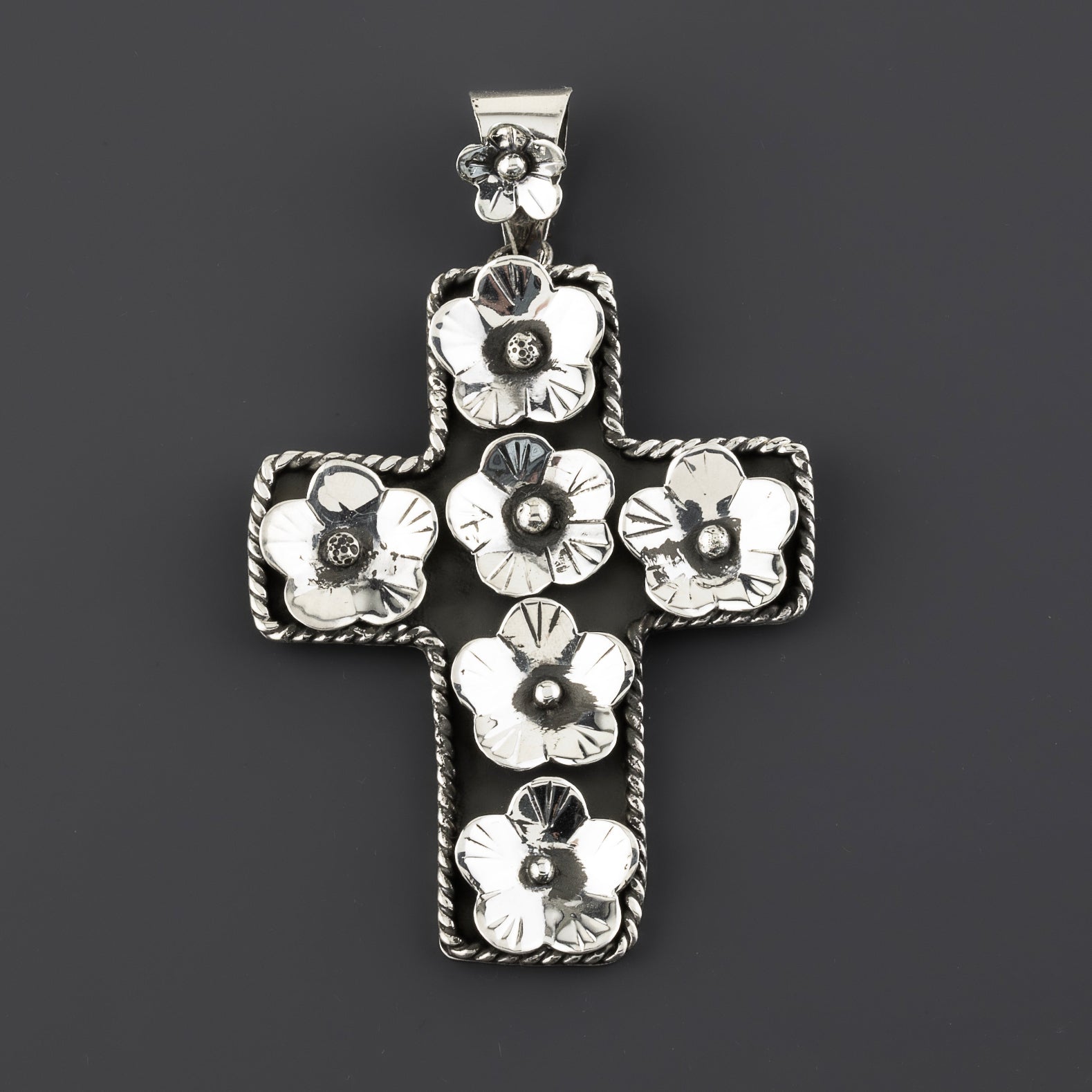 floral cross pendant