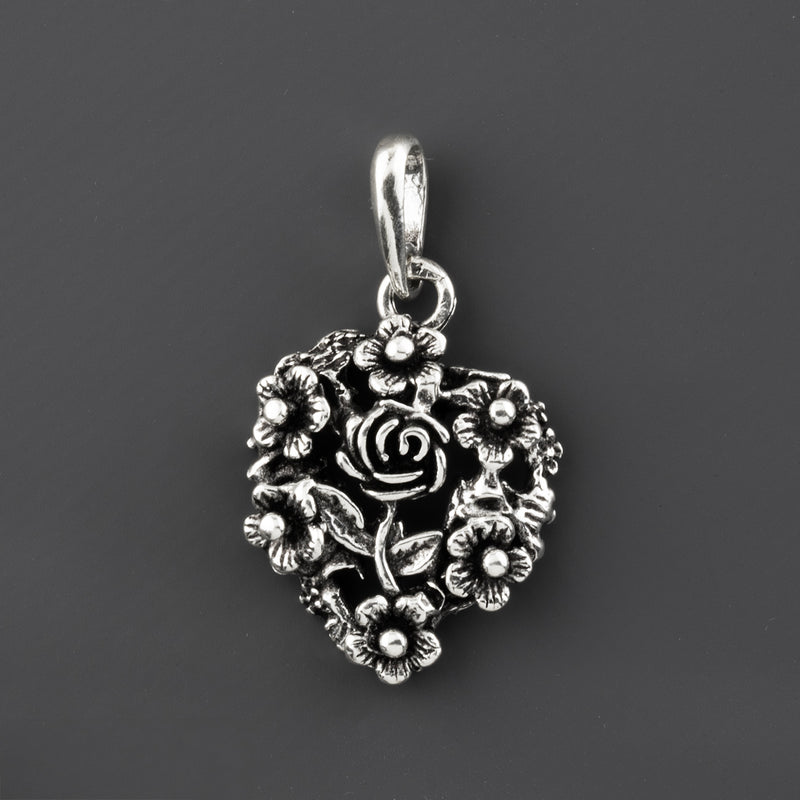 floral heart pendant
