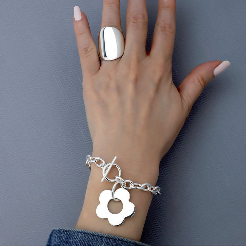 extra wide solid sterling silver ring