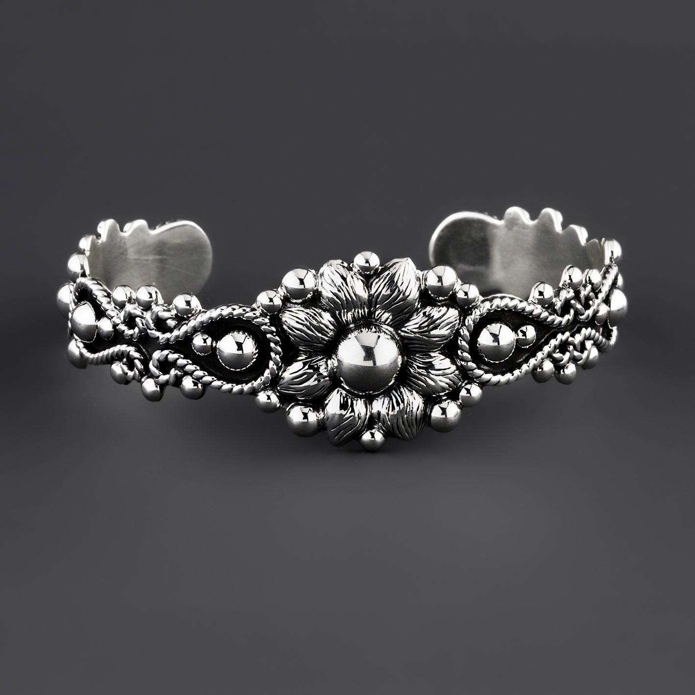 flower Taxco cuff bracelet