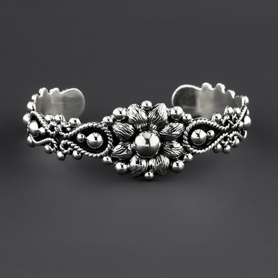 flower Taxco cuff bracelet