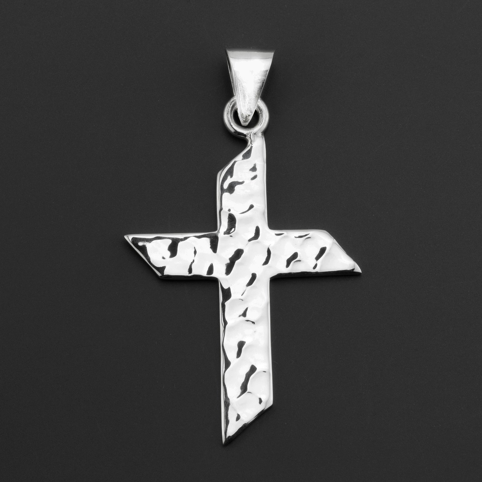 forged faith hammered cross pendant