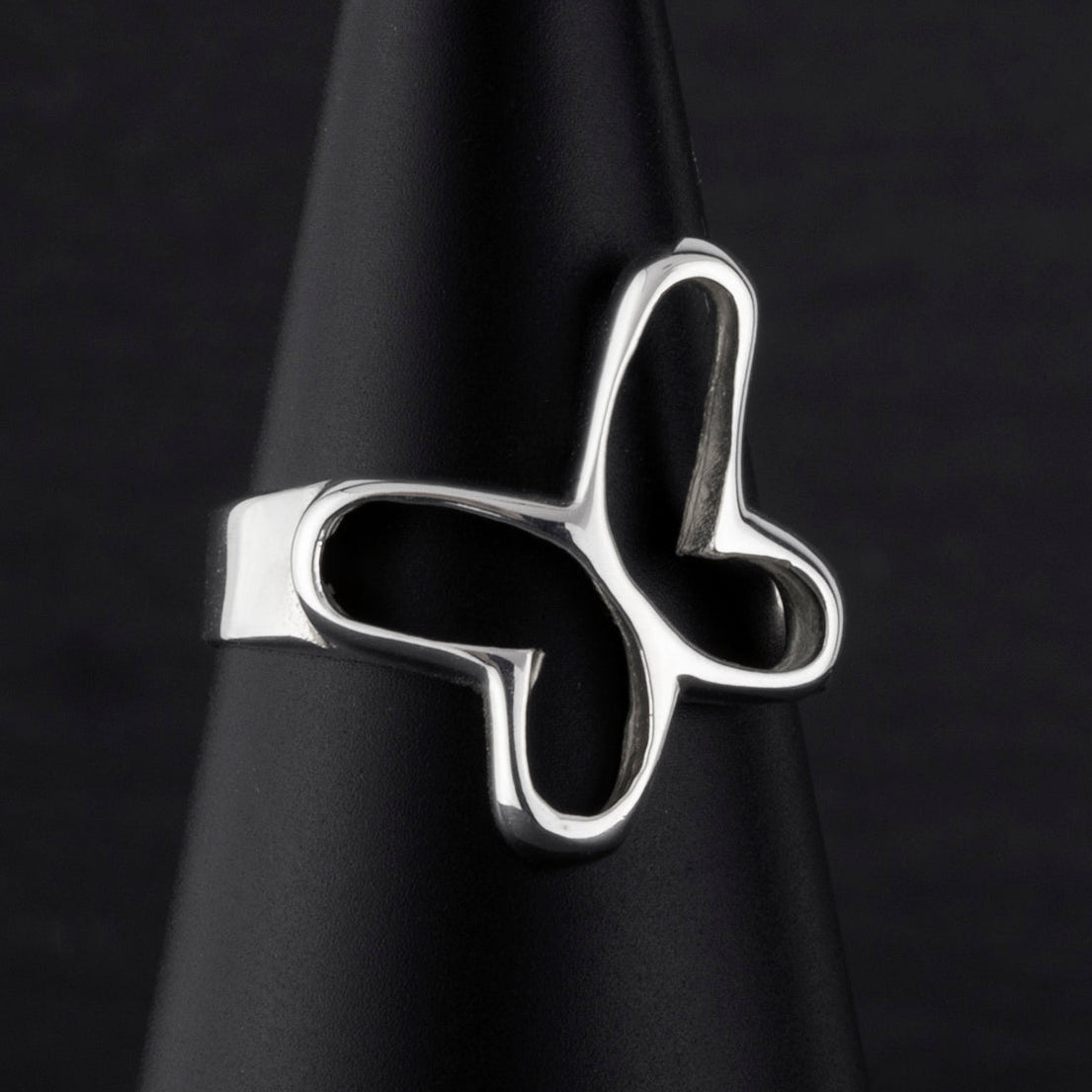 free spirit silver butterfly ring