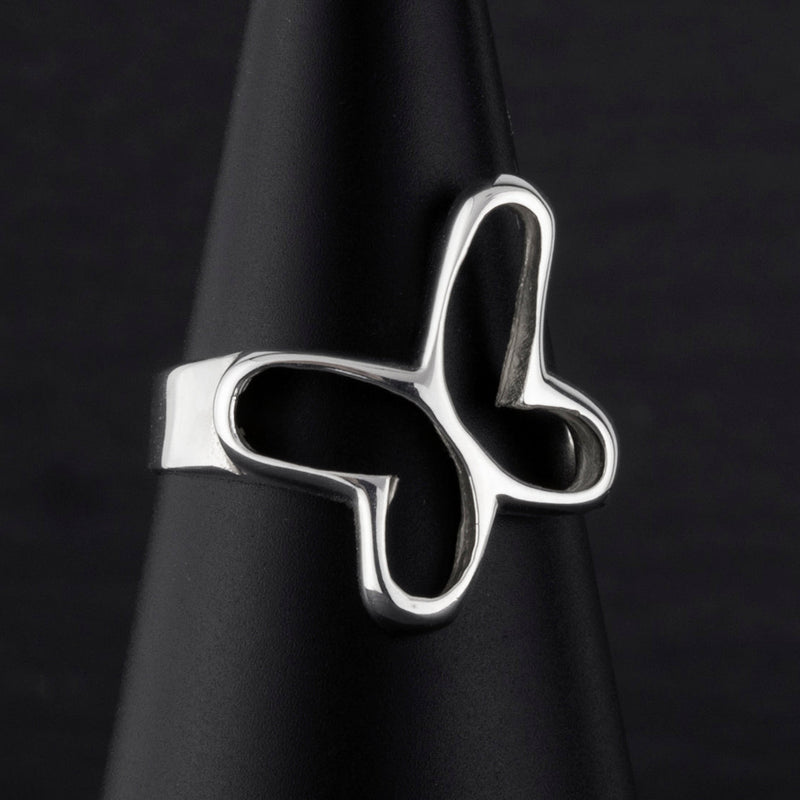 free spirit silver butterfly ring
