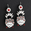 Frida Kahlo style red coral earrings