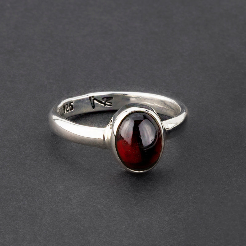 Oval Sterling Silver Garnet Ring