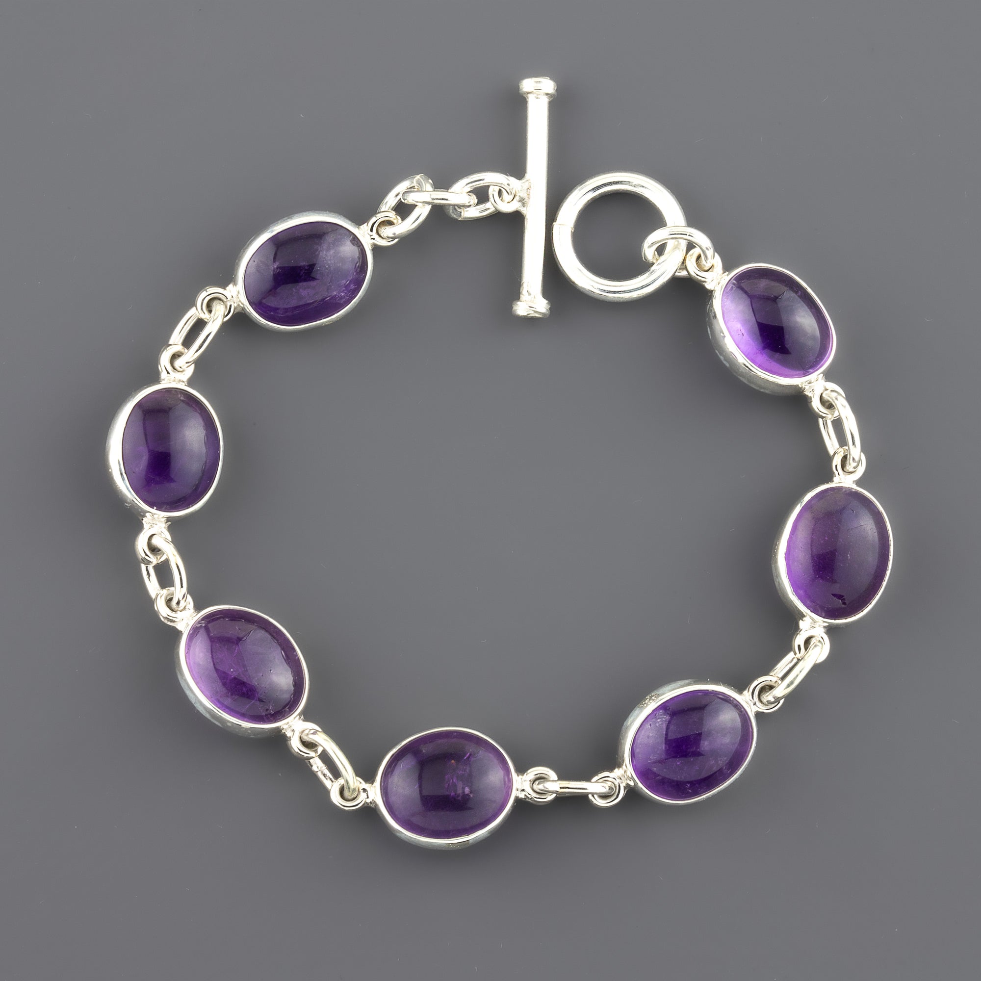 genuine amethyst link bracelet