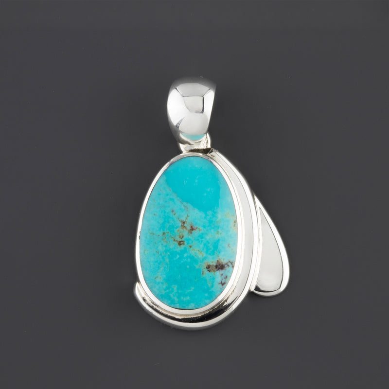 genuine turquoise sterling silver pendant