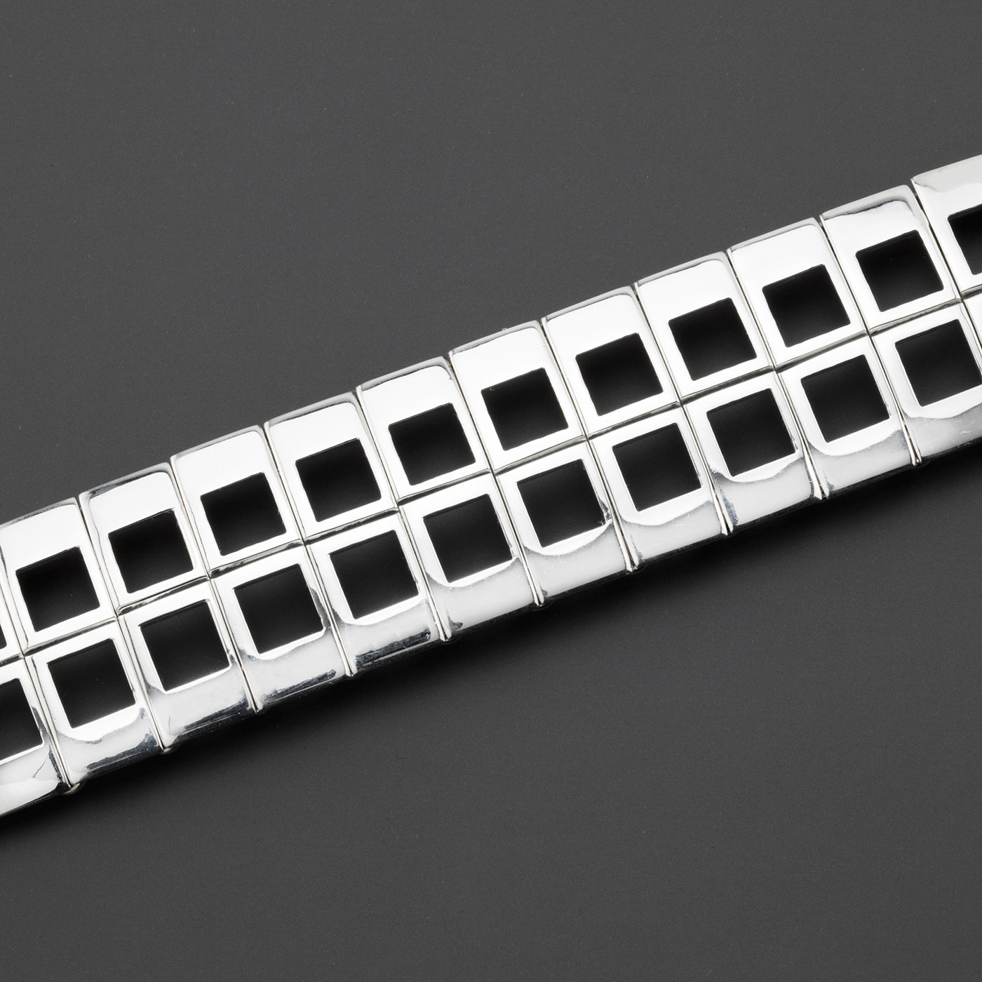 geo luxe chunky silver bracelet