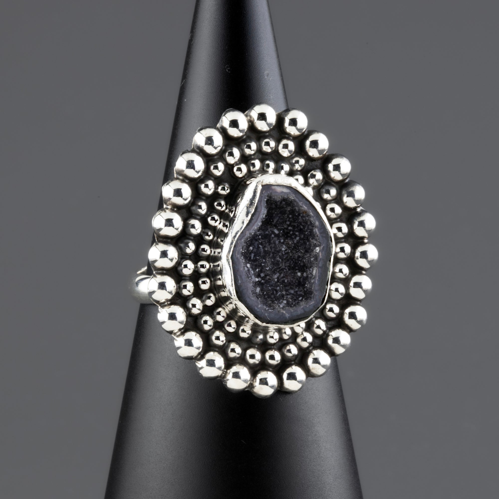 Druzy Geode Sterling Silver Ring