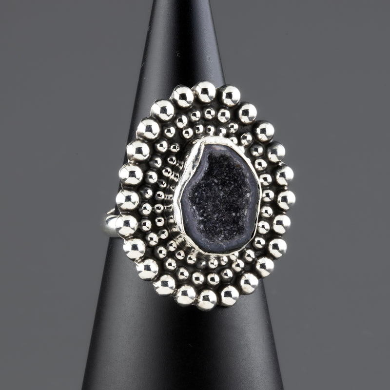 Druzy Geode Sterling Silver Ring