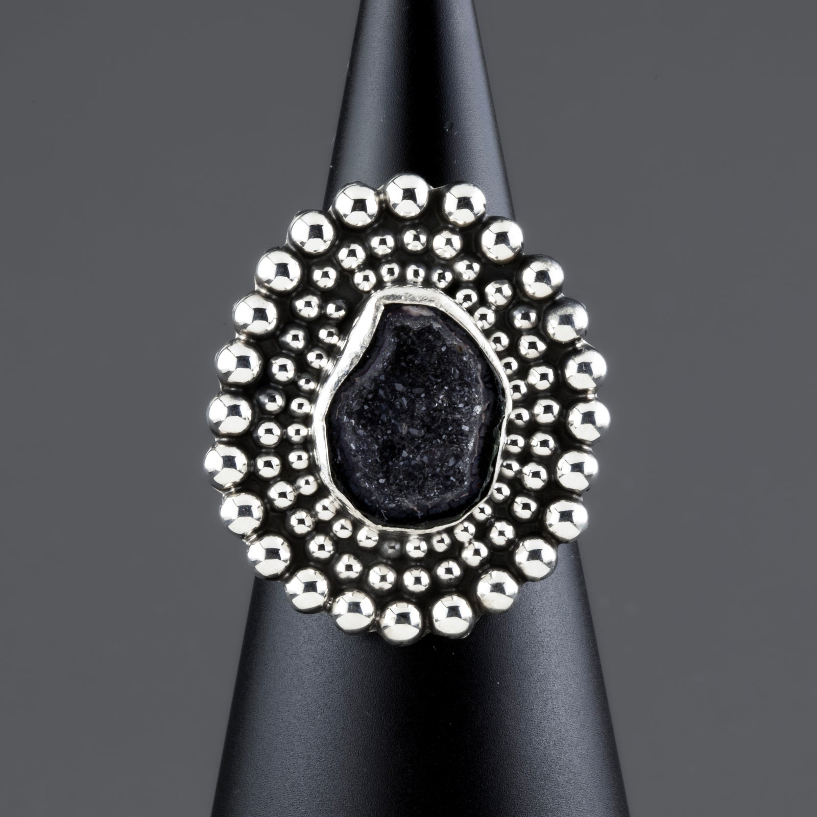 Druzy Geode Sterling Silver Ring