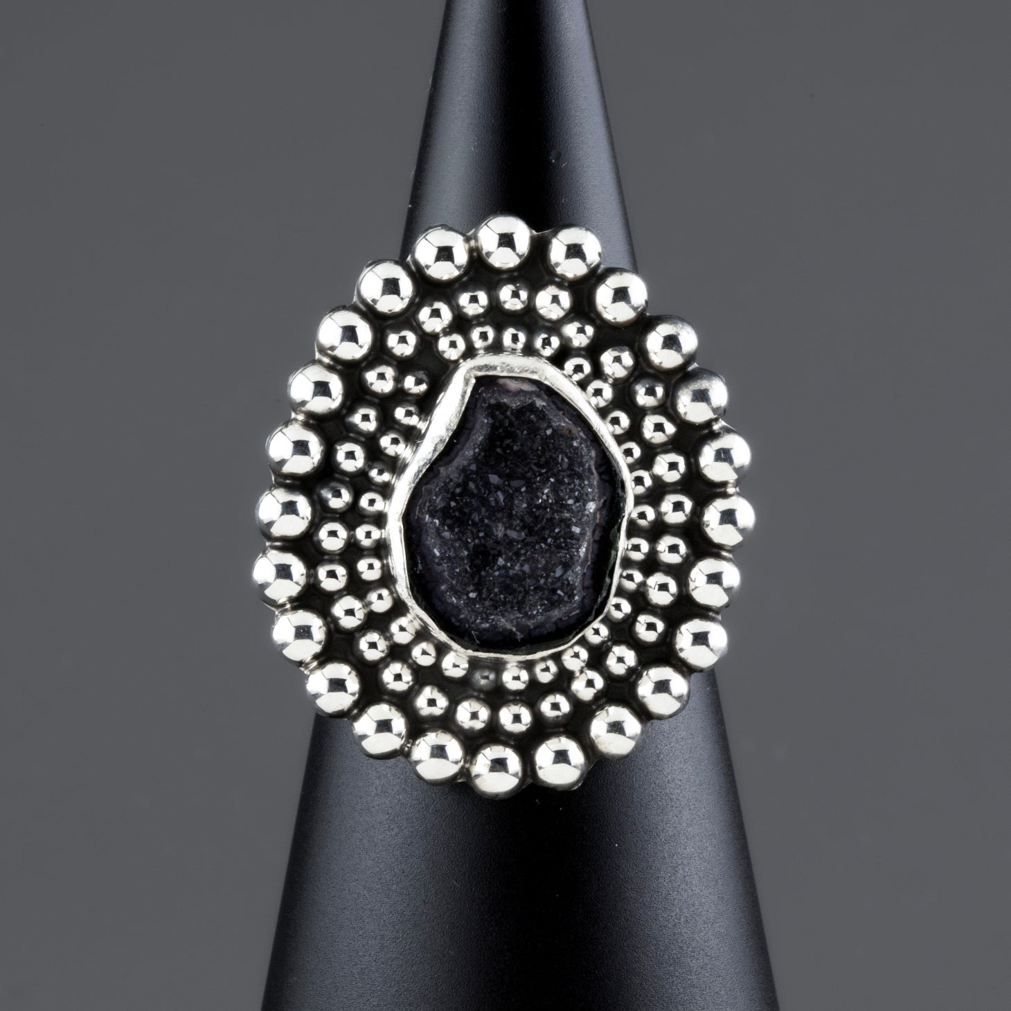 Druzy Geode Sterling Silver Ring