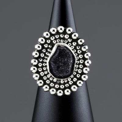 Druzy Geode Sterling Silver Ring