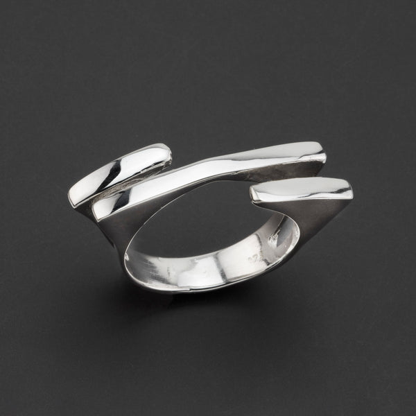 Solid Sterling Silver Sculptural Ring - Reveka Rose