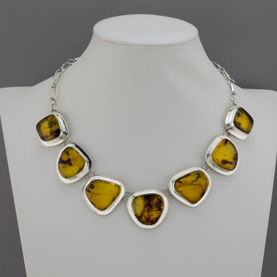 golden horizon amber statement necklace