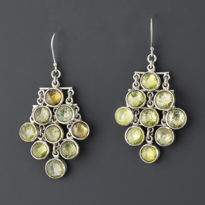 green citrine chandelier earrings
