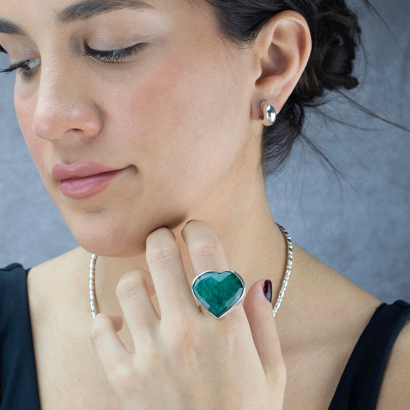 Jungle Heart Emerald Ring