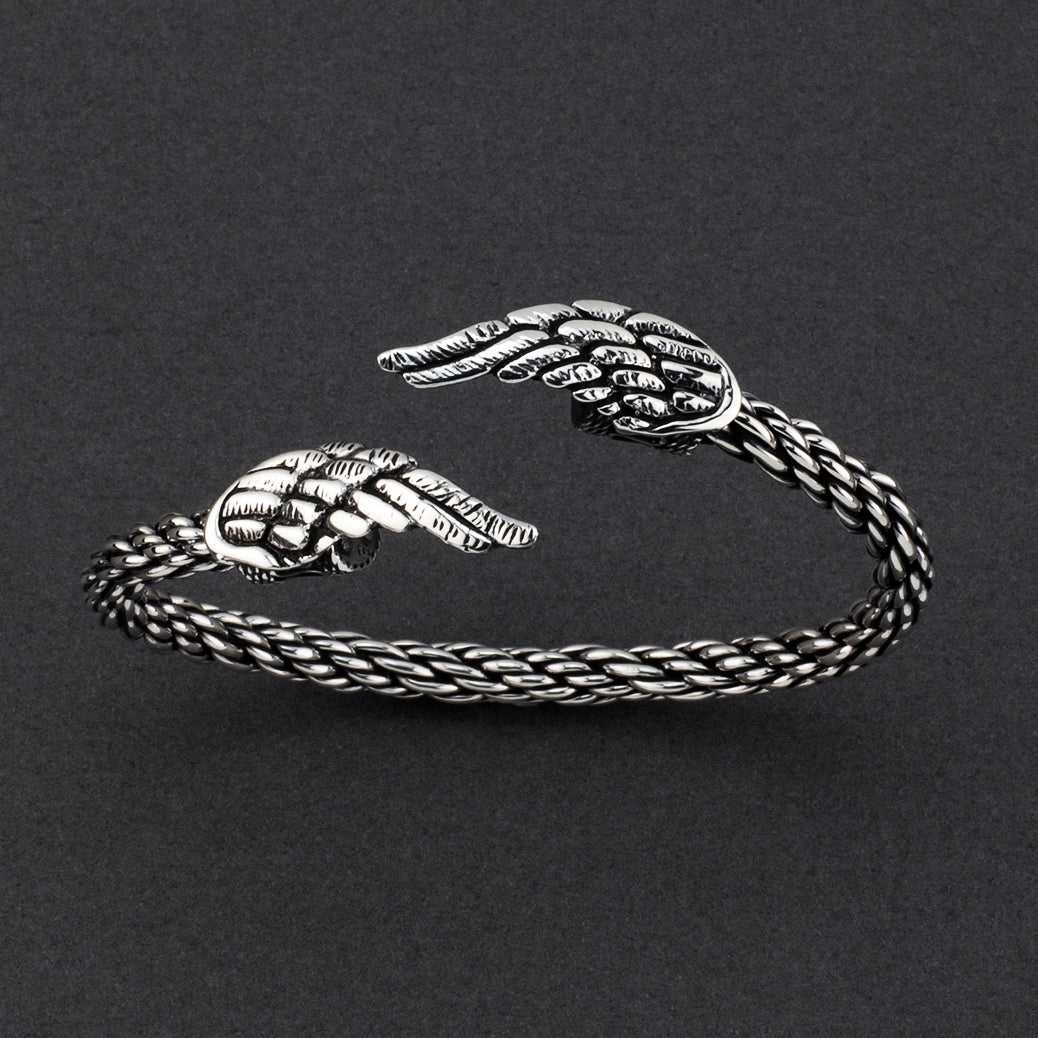 guardian wings Mexican silver bracelet