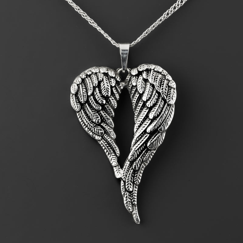 guardian wings Taxco silver pendant