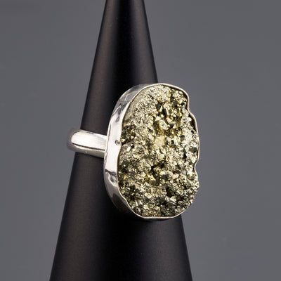 gypsy gold pyrite druzy ring