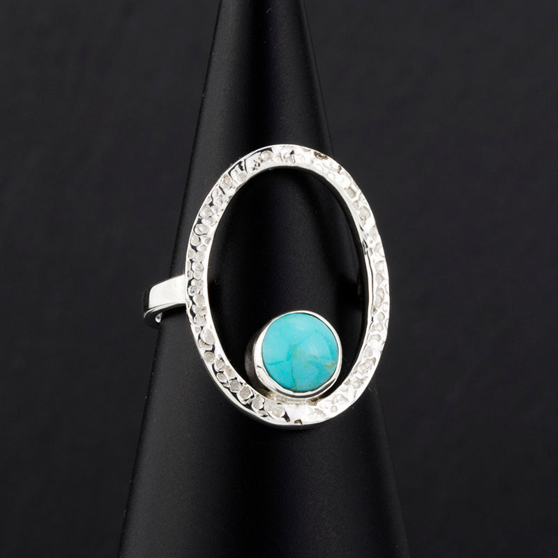 haloed turquoise sterling silver ring