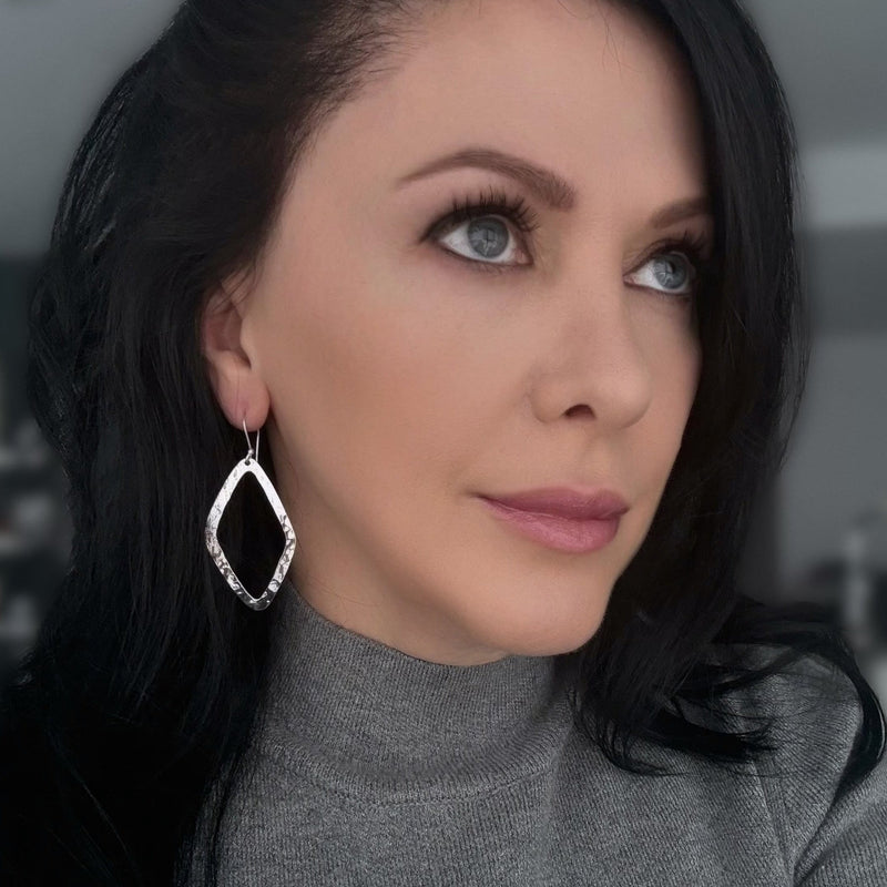 large silver dangle earrings